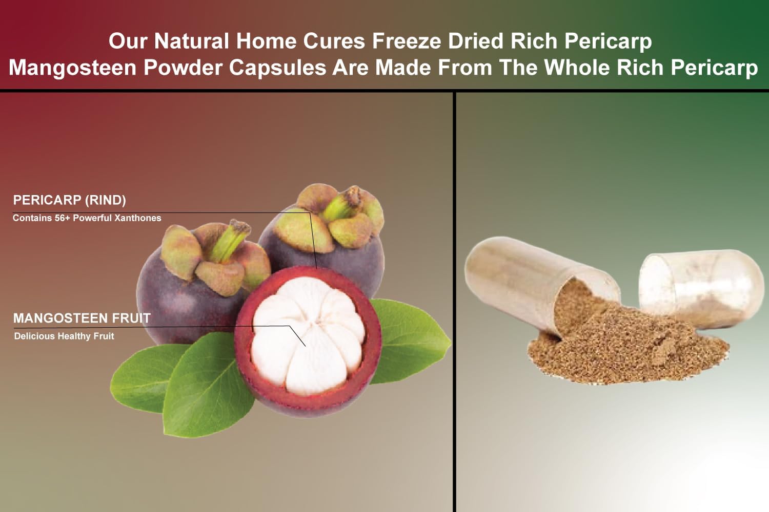 Mangosteen Pericarp Capsules, Freeze Dried, Whole Food, High ORAC, 56+ Potent Mangosteen Xanthones (120 Veggie Capsules) (2)