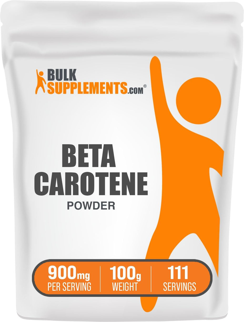 BulkSupplements.com Beta Carotene Powder - Vitamin A Supplements, Beta Carotene Supplements - for Vision & Eye Support, Gluten Free, 900mg per Serving, 100g (3.5 oz) (Pack of 1)