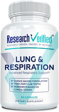 Research Verified Lung and Respiration - Seasonal Allergy and Sinus Support - Vitamin A, C & D, Quercetin, Nettle Leaf Extract - 60 Capsules - Made in The USA