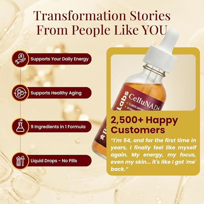 Liposomal NAD+ Supplement Liquid Drops - High Potency NMN Alternative for Cellular Energy, Healthy Aging & Brain Fog - Fast-Absorbing NAD Liquid Formula (2oz)