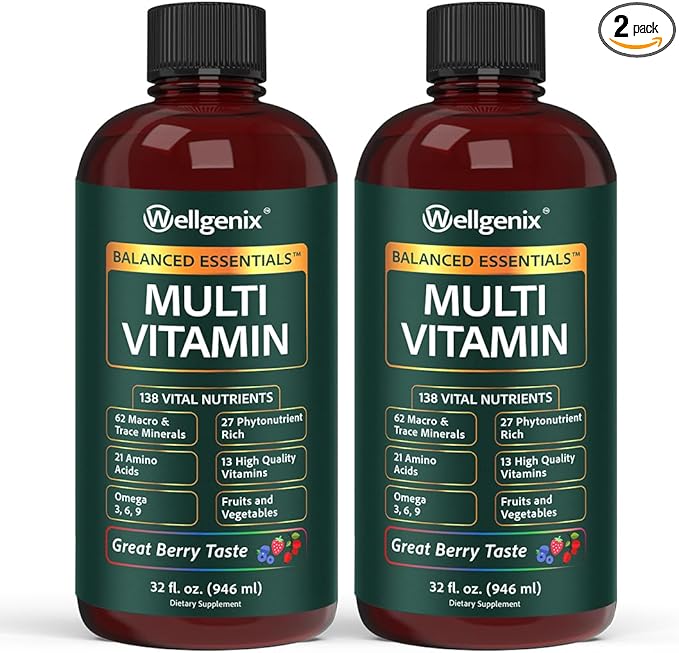 Balanced Essentials 2 Pack Natural Liquid Nutritional Supplement Vitamin 32 Ounces Very Berry S-BE32