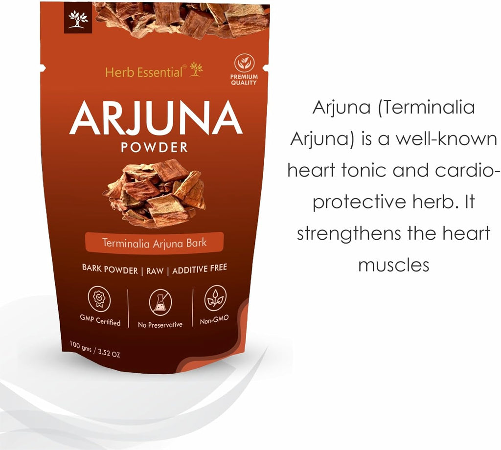 7.05 Ounce Arjuna Powder, Terminalia Arjuna Bark Supplement, No Preservatives, Vegan and GMP Certified- 3.52 Ounce (100g Pack of 2)