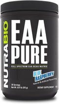 NutraBio – EAA Pure – BCAA Powder– Muscle Repair and Recovery– Pre or Post Workout - Amino Acid Supplement – All Day Recovery, 30 Servings, Blue Raspberry
