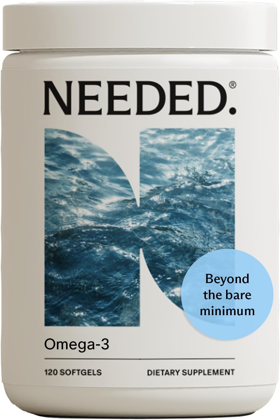 Needed. Prenatal Omega-3 - High Potency Dose of Sustainably Sourced Fish Oil, 1000mg DHA, 1000mg EPA, Encased in a Gelatin-Free, Plant-Based Softgel Shell