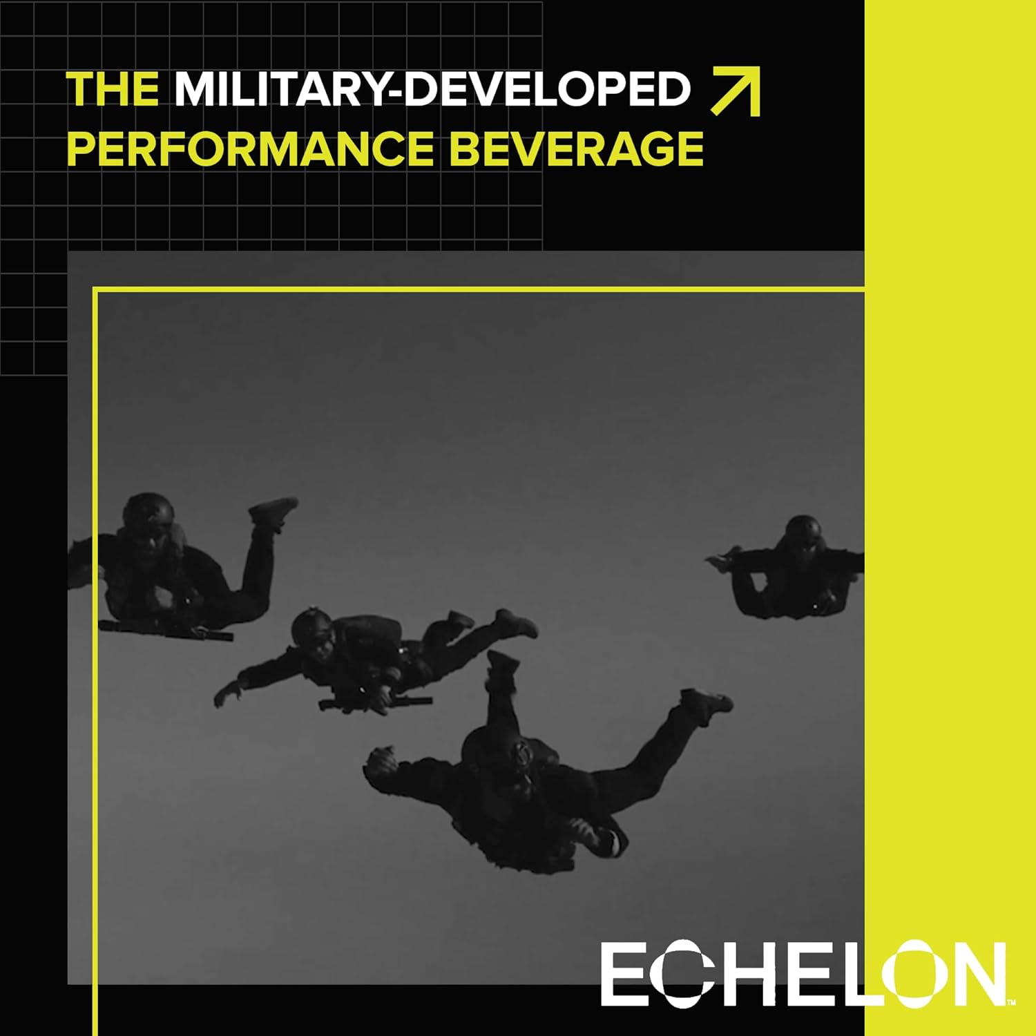 Echelon Pre-Workout Energy Drink | Yuzu Cayenne | 12 Pack | Sustained Energy, Focus and Endurance Dietary Supplement | 300mg of Caffeine | Beta-Alanine, L-Theanine & Fiber | Vegan