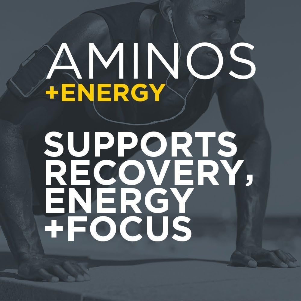 Purbolics Aminos + Energy | Supports Recovery, Energy & Focus | 95mg of Caffeine, 0 Sugar & 60 Servings (Sour Rainbow Candy)