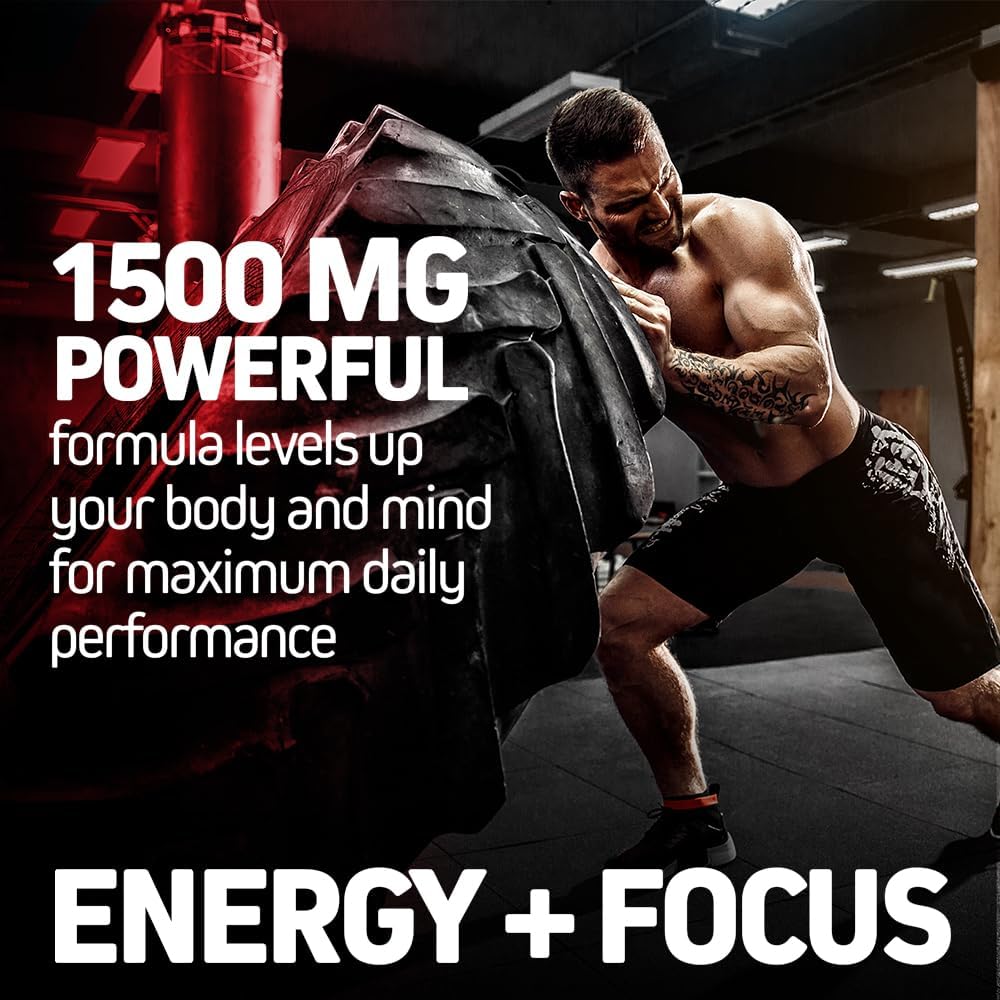 Herbtonics Korean Red Panax Ginseng 1500mg - Energy Supplement for Peak Performance, Focus & Vitality - High Potency Ginseng Root Extract - 240 Vegan Capsules