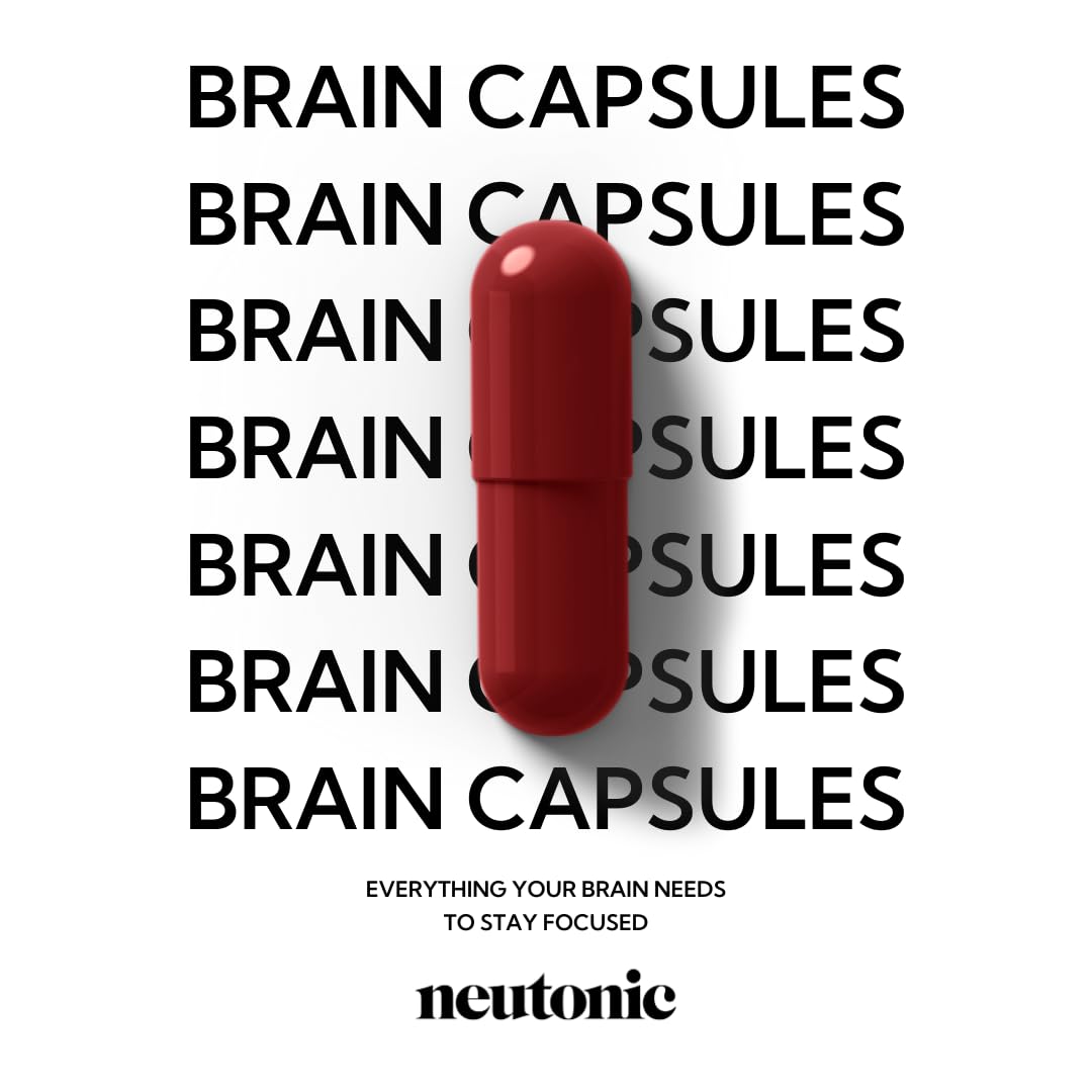 Neutonic Nootropic Brain Supplement | 1 Month Supply 90 Capsules | For Men and Women | Support Memory, Mental Clarity, Cognitive Function | Boost Focus, Energy, Brain Health