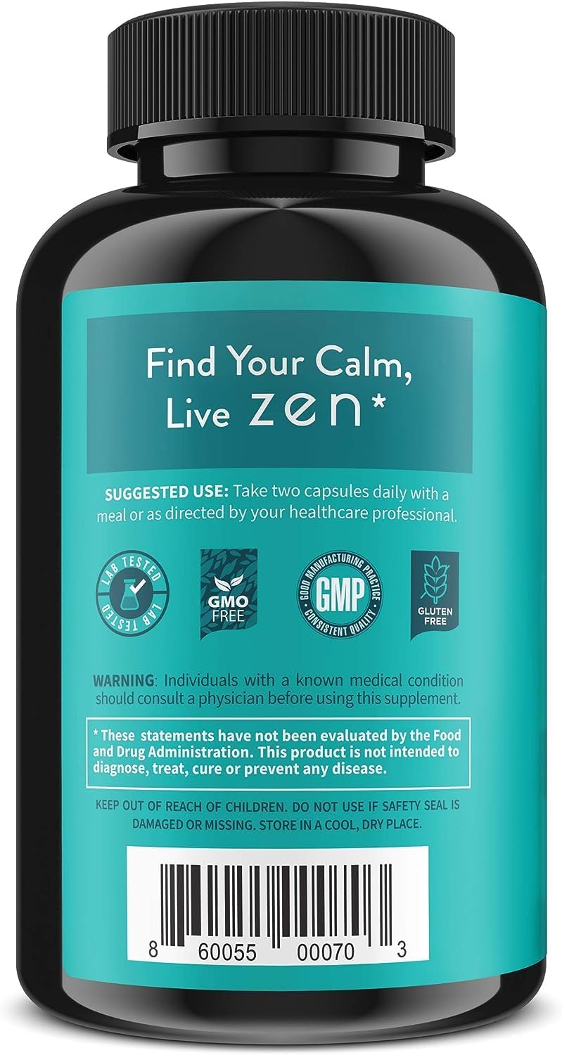 WellPath Zen Stress Relief Supplement + Mood Support (180 ct) | Calm, Stress & Energy Aid | Ashwagandha Root, Rhodiola Rosea, L-Theanine, Lemon Balm | Herbal Capsules