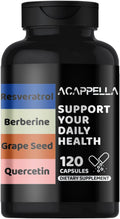 ACAPPELLA Resveratrol, Berberine, Grape Seed, Quercetin Capsule - Polyphenols Supplement with Green Tea Extract, N-Acetyl-L-Cysteine, Digestive Gut Health Supplement (1)