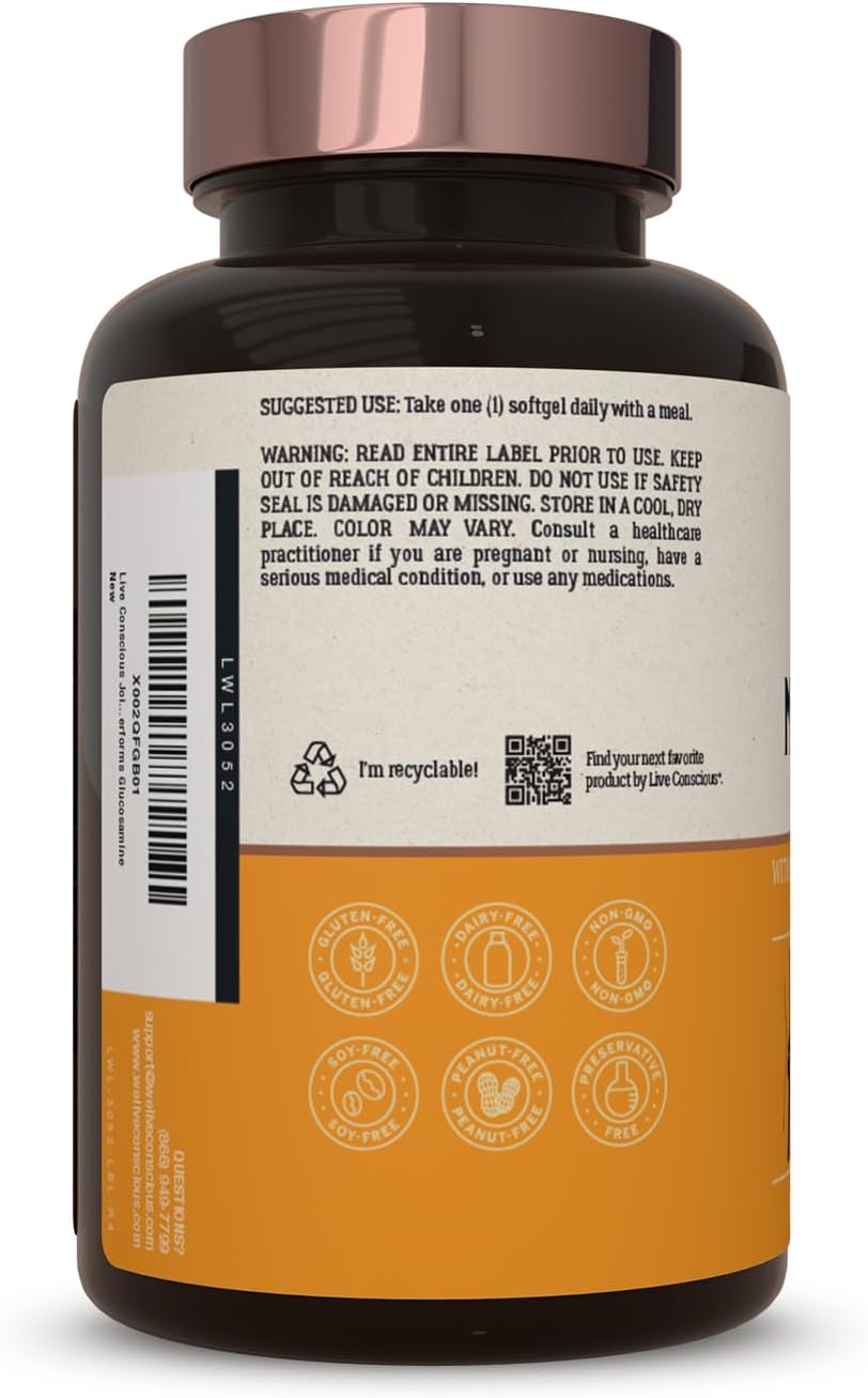 Live Conscious Joint Health Supplement - MoveWell Plus Antarctic Krill Oil, Natural Astaxanthin and Hyaluronic Acid | Outperforms Glucosamine