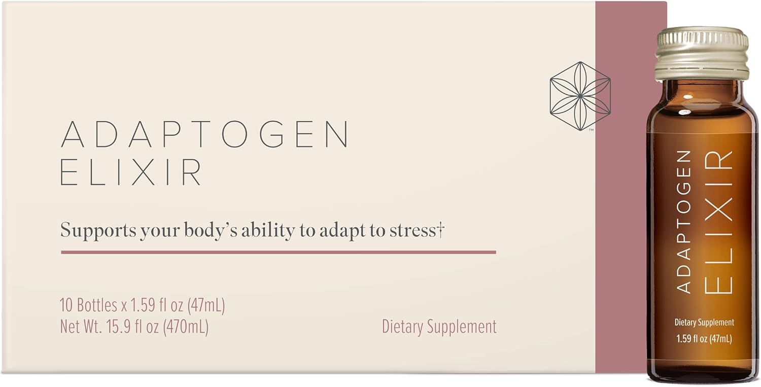 Isagenix Adaptogen Elixir - Liquid Supplement for Health Support - Focus & Sleep Support Supplement - Unique Botanical Blend to Support a Healthy Immune System - 1.59 Oz Bottles (10 Count)