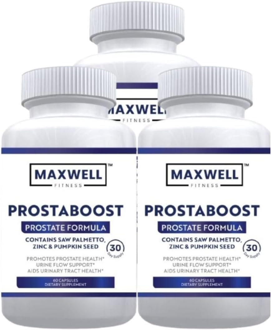 PureProsta Boost Prostate Support Supplement with Saw Palmetto, Zinc, Pumpkin Seed Herbal Blend Promotes Prostate Health, Urine Flow Support, and Urinary Tract Health - 180 Capsules