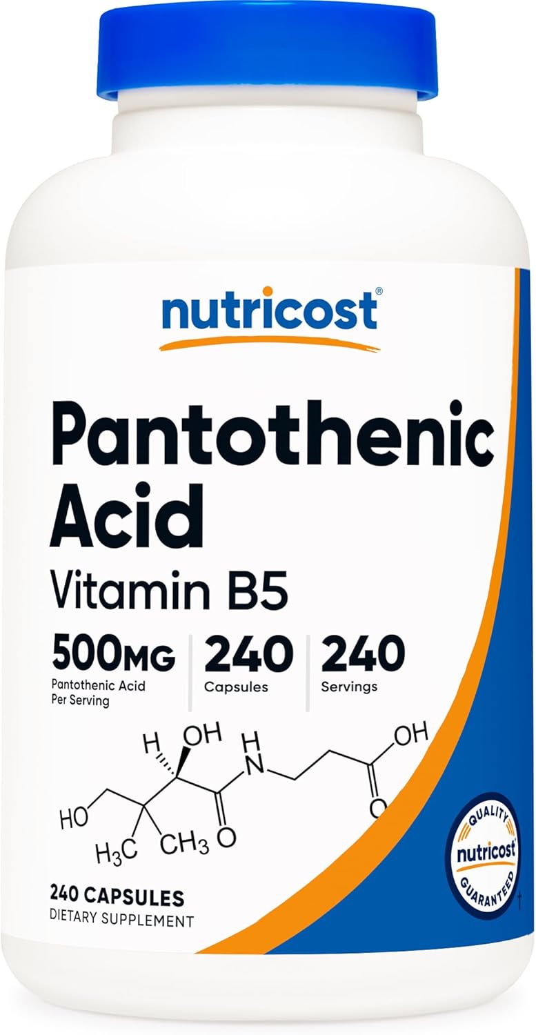 Nutricost Pantothenic Acid (Vitamin B5) 500mg, 240 Capsules