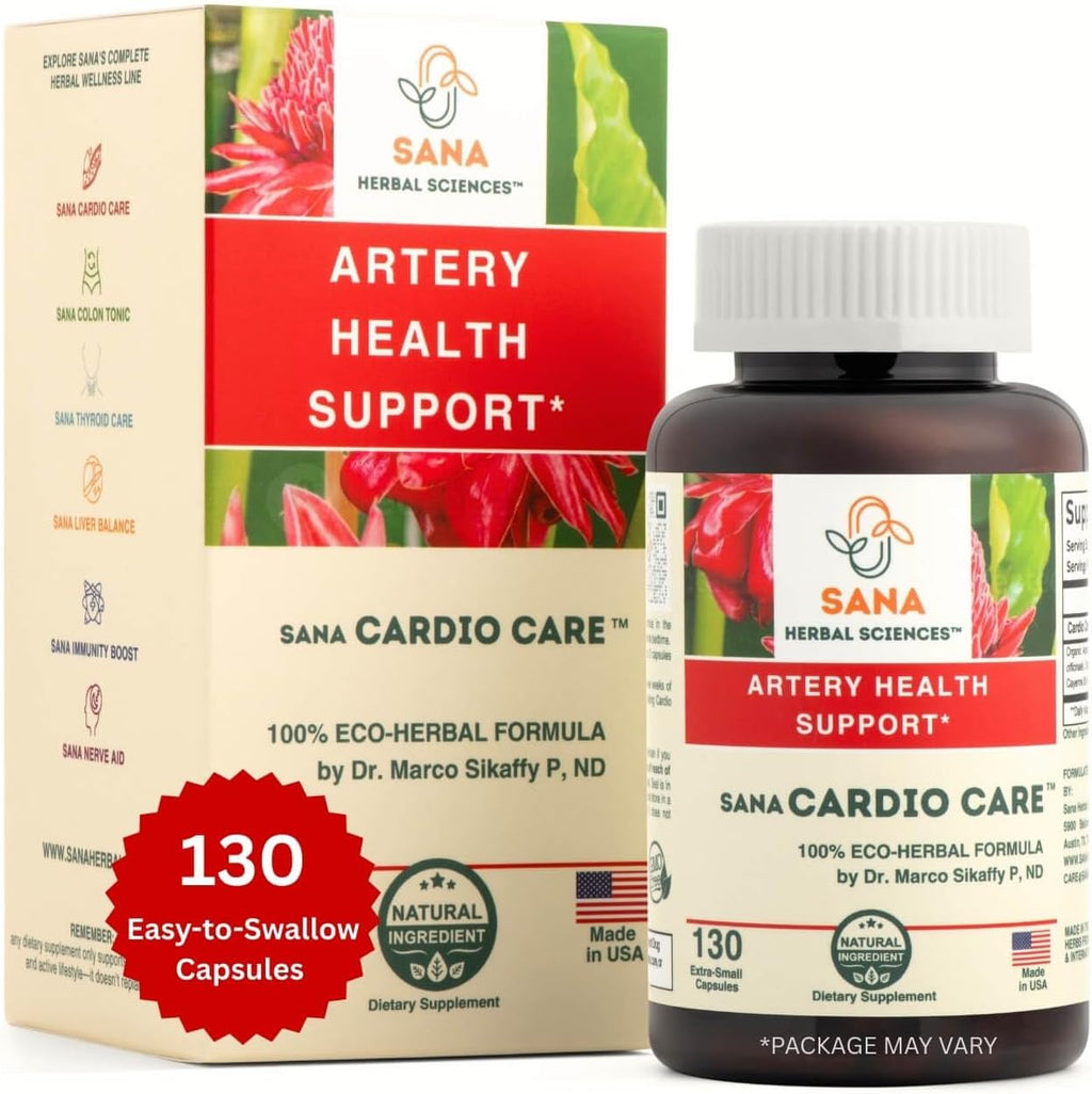 Artery Plaque Removal & Circulation Support – 4-Element Heart Health Supplement for Healthy Cholesterol – 1 Month Supply – by Sana Herbal & Dr. Marco Sikaffy