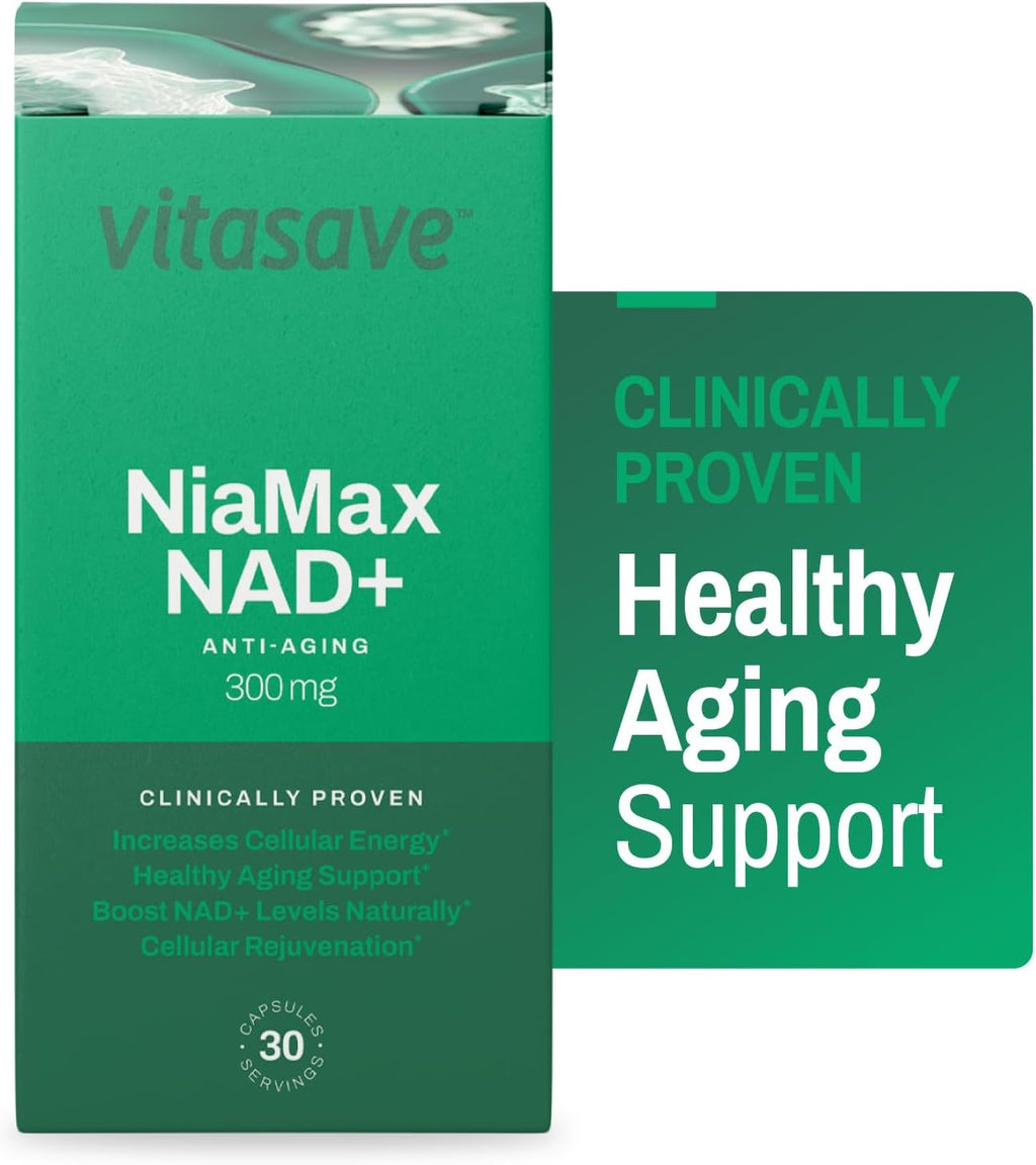 NiaMax NAD+ Supplement – 300mg Niacinamide Riboside per Capsule – High-Potency NAD+ Precursor for Energy, Healthy Aging & Metabolic Function – Vegan, Non-GMO, Gluten-Free (30 Capsules)
