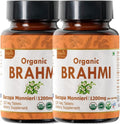 Brahmi 120 Tablets – USDA Organic Bacopa Monnieri Supplement – Supports Focus, Calm & Memory – Herbal Nootropic* - Pack of 2
