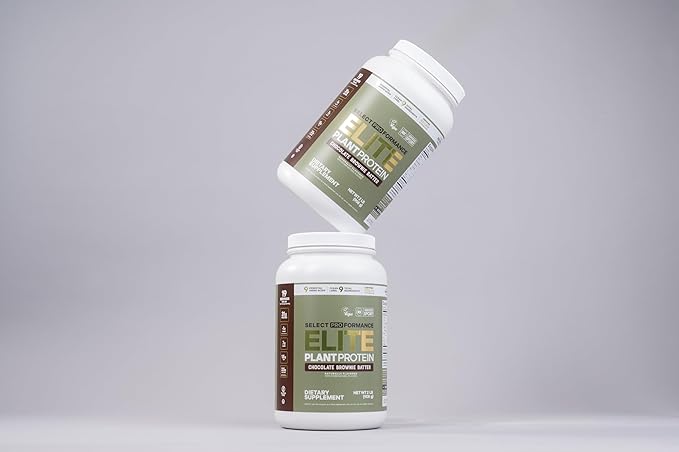 Select Proformance Elite Vegan Protein Powder - 16g of Protein per Scoop, Plant Based, Dairy Free, Gluten Free, Clean Ingredients - Chocolate Brownie Batter, 2lb Tub (40 Servings)
