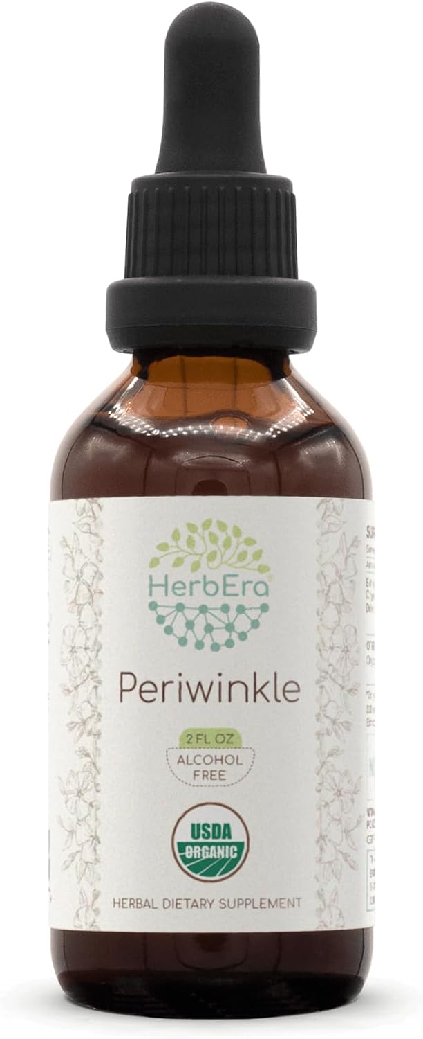 Periwinkle B60 USDA Organic Tincture | Alcohol-Free Extract, High-Potency Herbal Drops | Certified Organic Periwinkle (Vinca Major) Dried Herb (2 oz)
