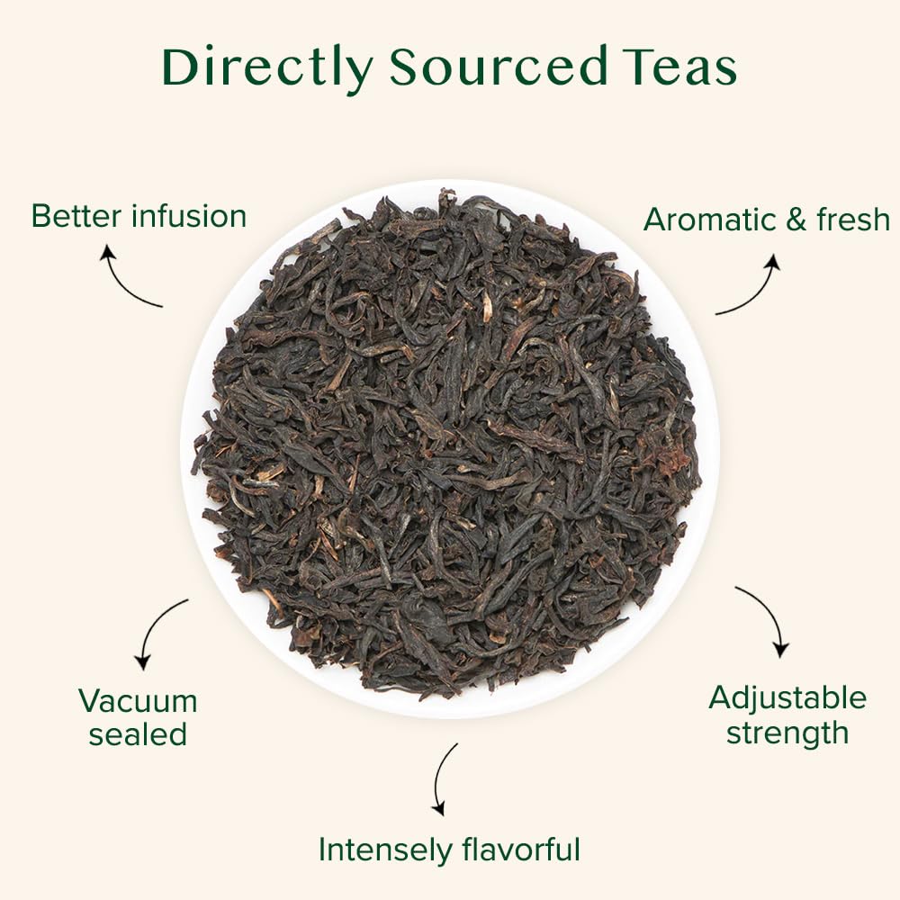 VAHDAM, Fresh Harvest Assam Tea Leaves with Golden Tips, 3.53oz (50 Cups) Strong, Malty & Rich - Exotic Assam Tea Loose Leaf | Pure Assam Black Tea | English Breakfast Tea