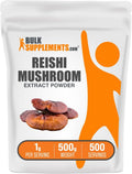 BulkSupplements.com Reishi Mushroom Extract Powder - Reishi Mushroom Powder, Supplement for Overall Well-Being - Gluten Free, 1g per Serving, 500g (1.1 lbs) (Pack of 1)