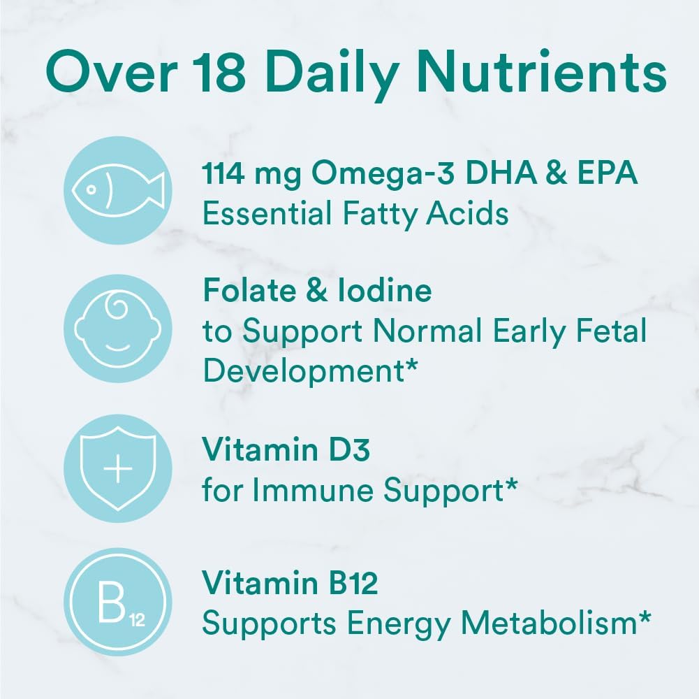SmartyPants Prenatal Vitamins for Women, Multivitamin Gummies: Omega 3 Fish Oil (EPA/DHA), Biotin, Methylfolate, Vitamin D3, C, Vitamin B12, B6, A, K & Zinc, Inositol, 80 Count (20 Day Supply)