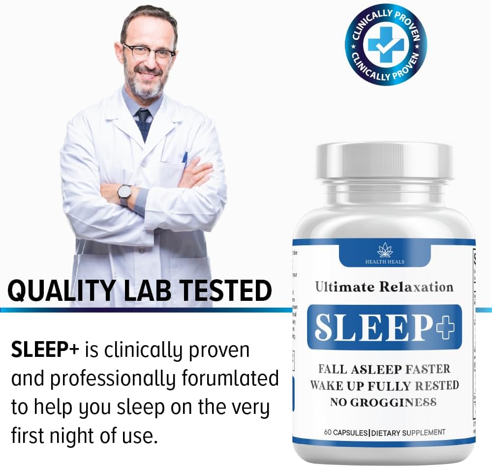 Relaxation Sleep Aid, Natural Non-Habit Forming, Sleep Supplement Developed to Support for Longer & Better Sleep, Chamomile, Magnesium, Melatonin, Ashwagandha, GABA, Drug-Free (180 Count)
