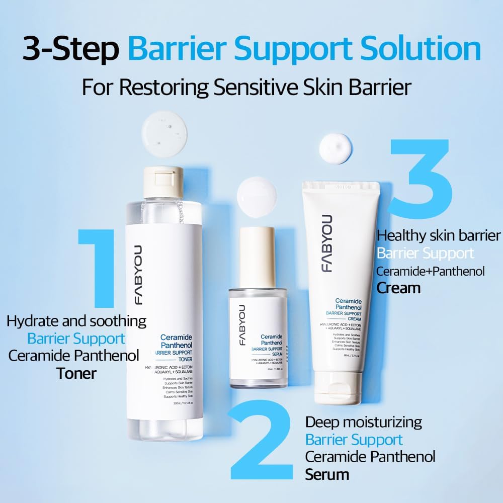 Ceramide Panthenol Barrier Support Toner 10.14 fl oz - Hydrating Facial Toner for Sensitive Skin, Barrier Repair & Soothing with 8 Types of Hyaluronic Acid, Korean Skincare