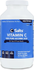 C-Salts Pure Ascorbic Acid Powder - High Dose 100% Pure Vitamin C Powder Supplement for Immune Support - Sugar-Free Powdered Drink with Soluble Fine Crystals, Organic, Corn-Free Non-GMO 24oz