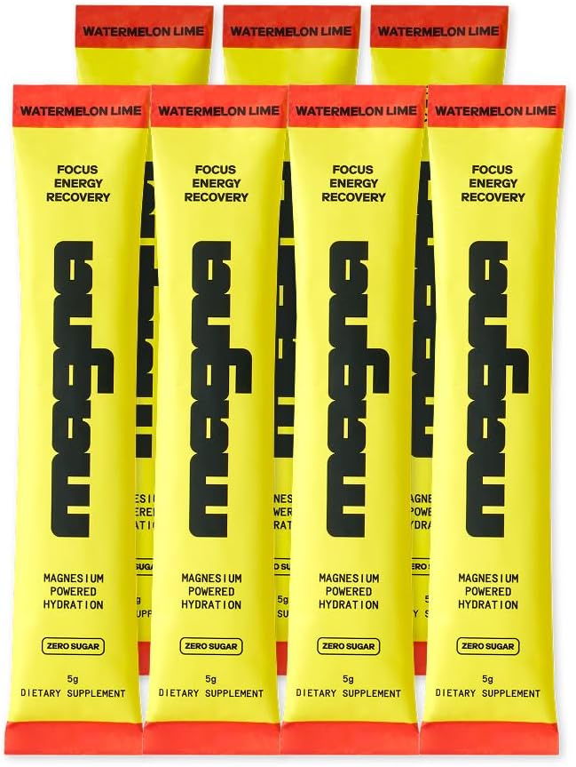 MAGNA Electrolyte Powder Drink Mix for Hydration, Energy & Focus Support with Magnesium L Threonate, Sodium, Potassium, Vitamin D, B6 & B12, Sugar Free, Watermelon Lime Flavor, 7 Servings