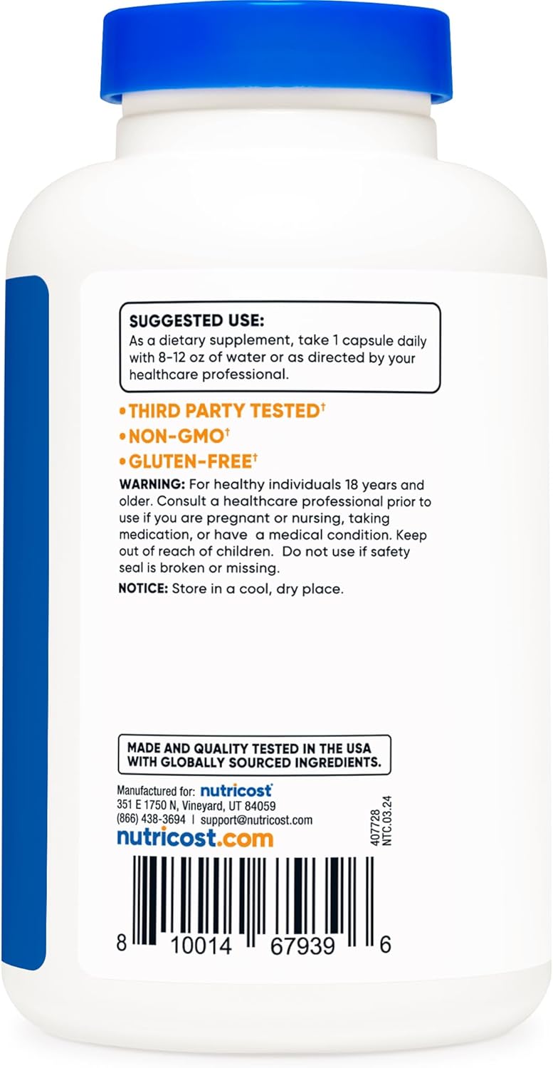 Nutricost L-Tyrosine 500mg, 180 Capsules (2 Bottles)