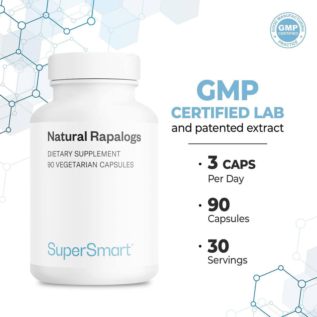 Supersmart - Natural Rapalogs (Advanced Formula) - with EGCg, Fisetin, Trans-resveratrol, Salicin, Curcumin Phytosome | Non-GMO & Gluten Free - 90 Vegetarian Capsules