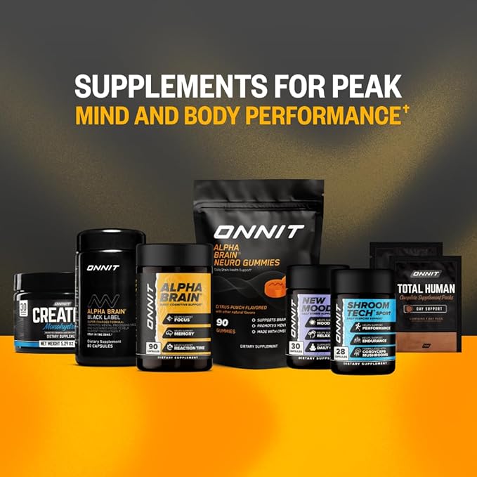 ONNIT Alpha Brain Nootropic Capsules for Men & Women, IGEN Non-GMO Tested Memory, Focus & Mental Clarity, with L-Theanine and Vitamin B6, 30 Count Each, Pack of 3 (90 Capsules)