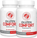 Silver Fern Gluten Comfort with Tolerase G - 2 Bottles - 60 Capsules Each - Digestive Enzyme Made Specifically to Break Down and Digest Gluten Protein