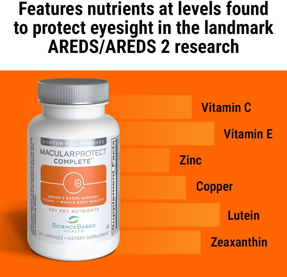 MacularProtect Complete – AREDS 2 Eye Health Supplement with Daily Multivitamin – 30+ Key Nutrients with Lutein & Zeaxanthin - Supports Eye, Vision & Whole Body Health – 120 Capsules