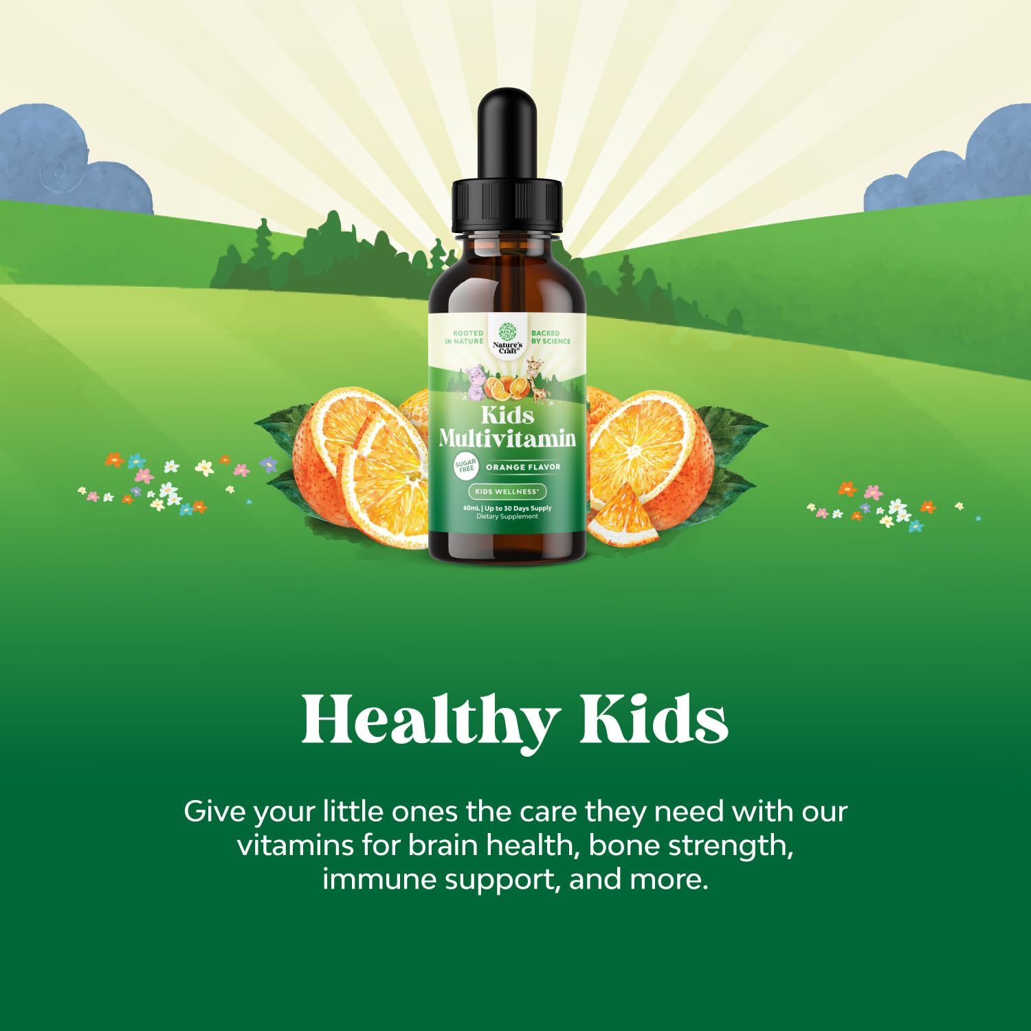 Natures Craft Liquid Multivitamin for Kids Immunity Support - Yummy Toddler Multivitamin Supplement with a C D3 E B6 and D3 Liquid Vitamins for Kids of All Ages - High Absorption (3 Pack)