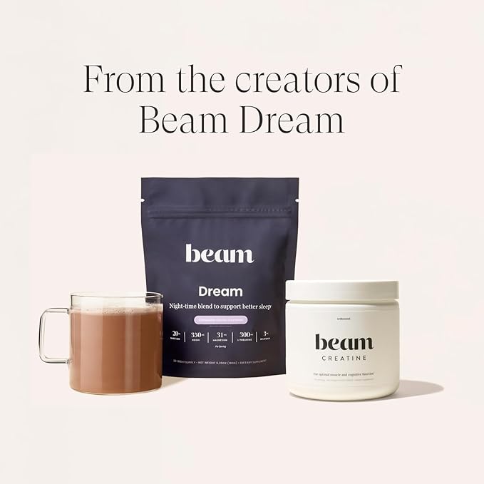 Beam Creatine Powder, Third Party Tested, Micronized Creatine Monohydrate Supplement, Creatine for Women and Men, Muscle Strength, Recovery, Health and Wellness Gift, 30 Servings, Blue Raspberry