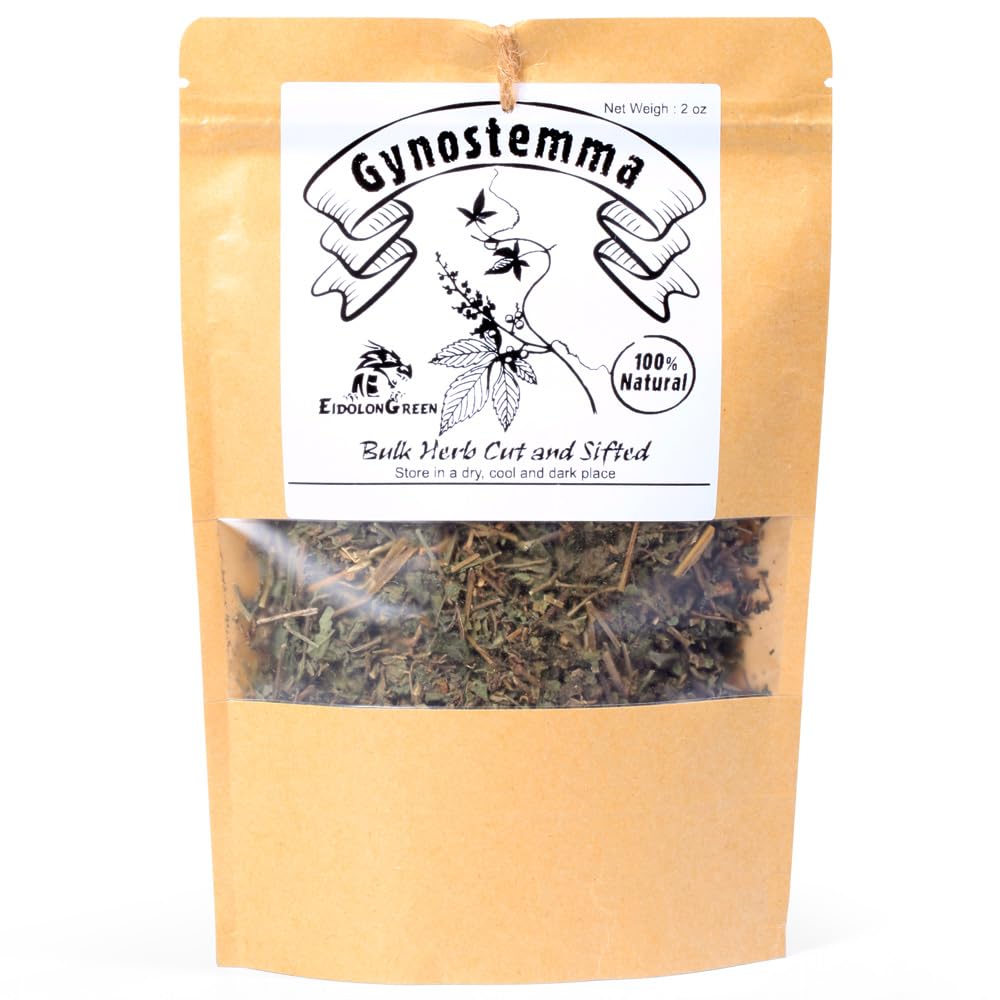 EidolonGreen Organic Jiaogulan (Gynostemma) - 2oz (60g) Dried Herbal Tea - Also Known as Southern Ginseng or Immortality Herb - Traditional Botanical Tea
