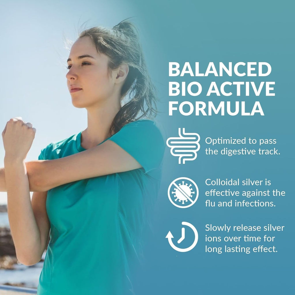 ProSILVER Blue Label 20 PPM Colloidal Silver Liquid, Optimized Bio-Active Nano-Sized Liquid Silver for Immune Support, Dark Glass Bottle - Thrival Labs (64oz)