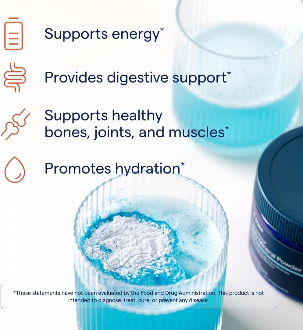 Trace Minerals ConcenTrace Daily Mineral Powder 60 Servings - 700mg of ConcenTrace per Serving (About 15 Drops) Full Spectrum for Whole Body Wellness- Blue Hawaiian Flavor