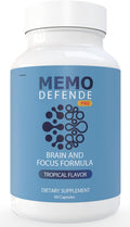 Memo Defende Pro Brain and Focus Formula, Tropical Flavor, 60 Capsules, Dietary Supplement with Vitamins and Minerals (1)