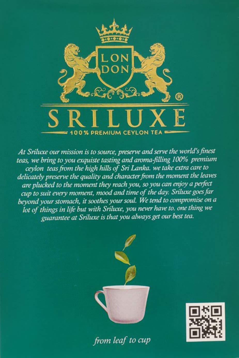 SRILUXE - Premium Quality Loose Leaf Ceylon Green Tea | 100% Natural Tea | Powerful ANTIOXIDANTS | Pure Green Tea Loose-Leaves (250g)