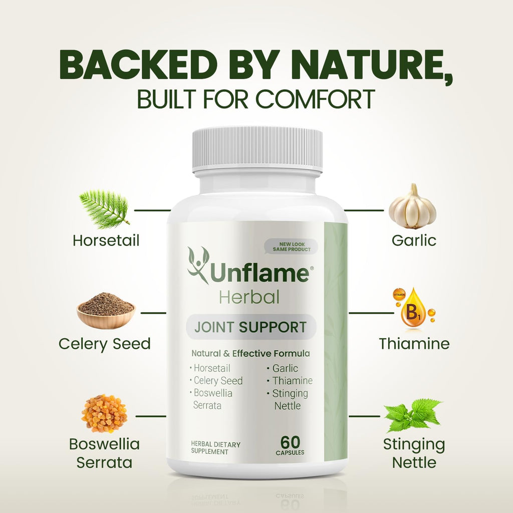 Herbal Supplement – Botanical Support for Joints, Back, and Muscles – 60 Capsules – Natural Herbal Blend – Dietary Supplement