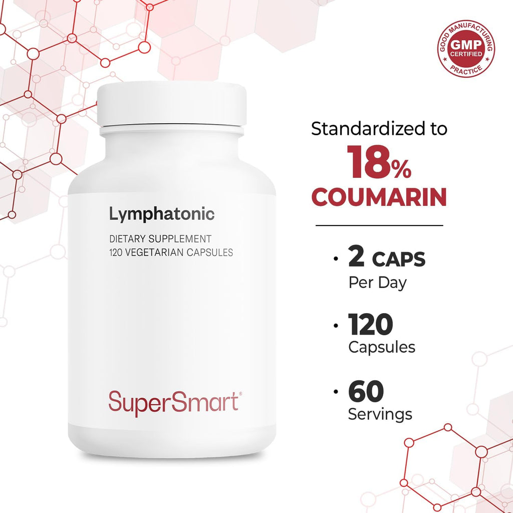 Supersmart - Lymphatonic 40mg per Day - Lymphatic Drainage Supplement - Melilotus Officinalis | Non-GMO & Gluten Free - 120 Vegetarian Capsules