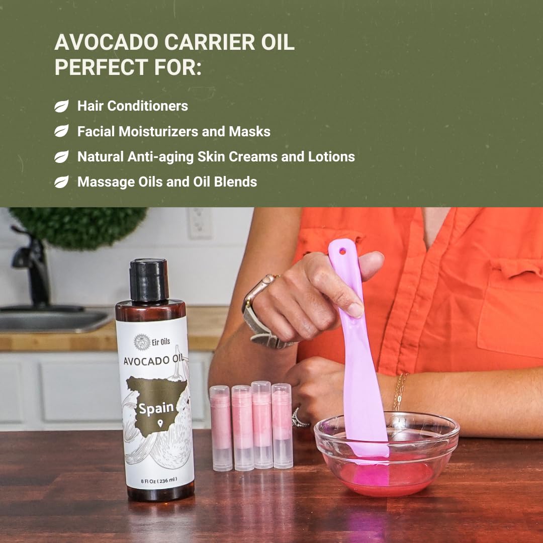 Avocado Oil - Direct from EIR Oils Farm in Spain - 100% Pure Carrier Oil for Hair, Face, and Skin - Hand-Picked, Cold-Pressed Carrier Oil - (16oz)