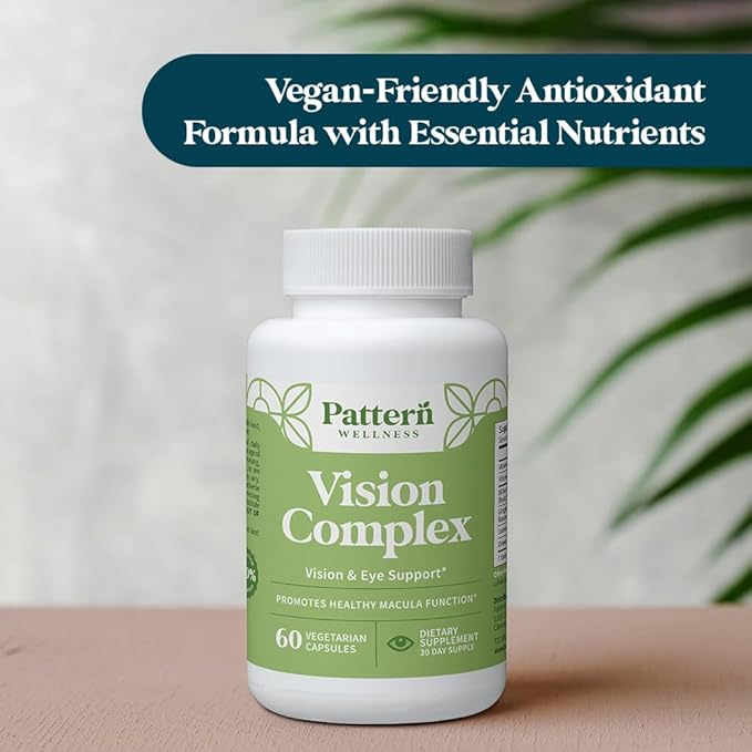 Pattern Wellness Vision Complex Supplement – Daily Eye & Visual Function Support – Herbal Extract & Vitamin Blend – 60 Vegan Capsules
