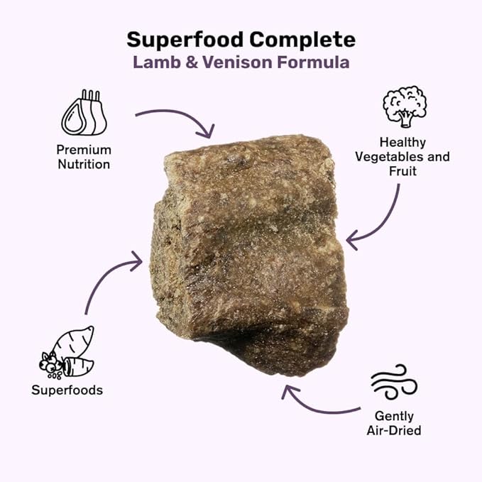 BADLANDS RANCH by Katherine Heigl – Superfood Complete Air-Dried Lamb & Venison Dog Food – High Protein with Superfoods for Daily Wellness & Consistent Nutrition – 64 oz (Pack of 2)