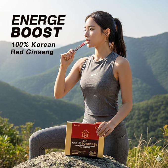 BOTO 6 Year Korean Red Ginseng Extract Pure Stick Gold | Premium Korean Ginseng Supplement for Daily Vitality | 30 Sachet