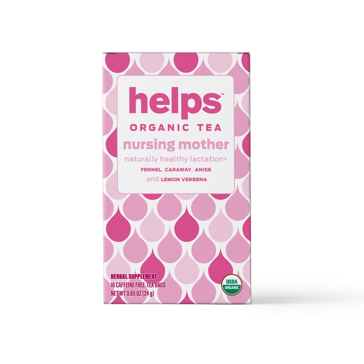 HELPS TEAS | Helps Nursing Mother Tea | Organic herbal blend of fennel, caraway, anise and lemon verbena that will help you during your breastfeeding period | 16 Tea Bags |