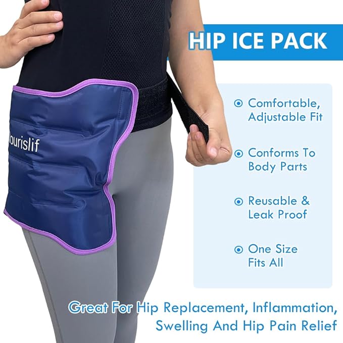 7pcs Hip Kit - Hip Kit for Seniors Total Hip Replacement Prime, Hip Replacement Kit After Surgery,Hip Kits with Hip Ice Pack,Grabber,Sock Aid,Leg Lifter,Shoehorn,Back Scratcher,Bath Loofah